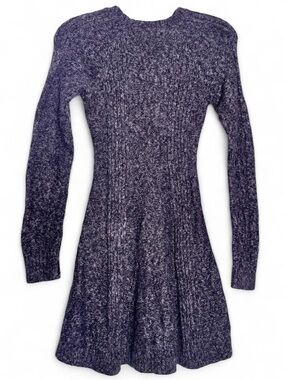 Hollister Long Sleeve Knit Fit-and-Flare Dress in Heather charcoal